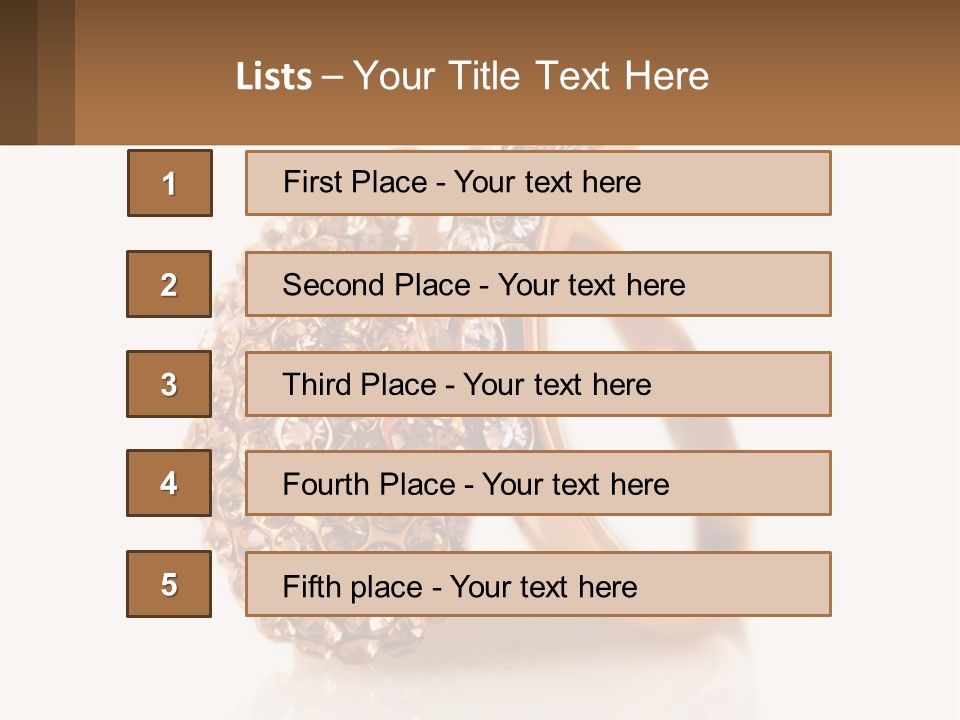 Two Gold Rings With Diamonds On A White Background PowerPoint Template