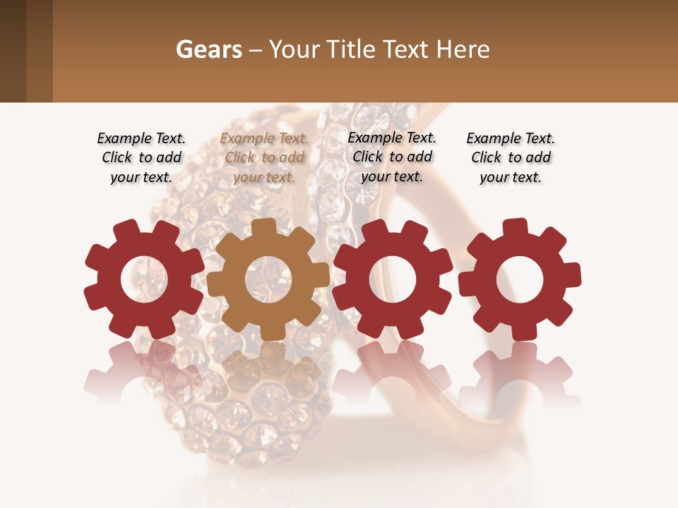 Two Gold Rings With Diamonds On A White Background PowerPoint Template