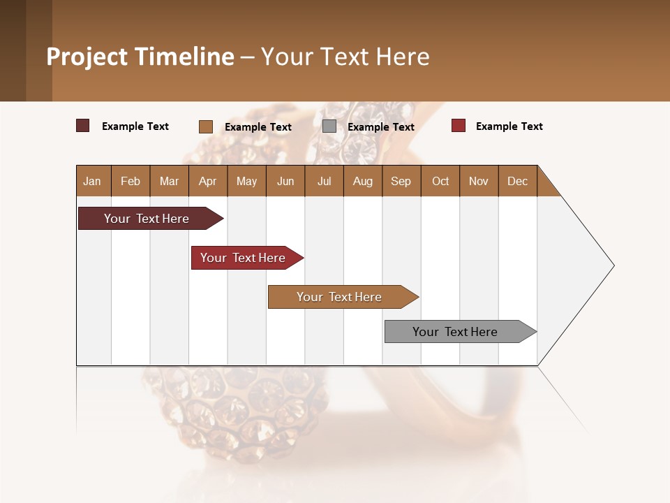 Two Gold Rings With Diamonds On A White Background PowerPoint Template
