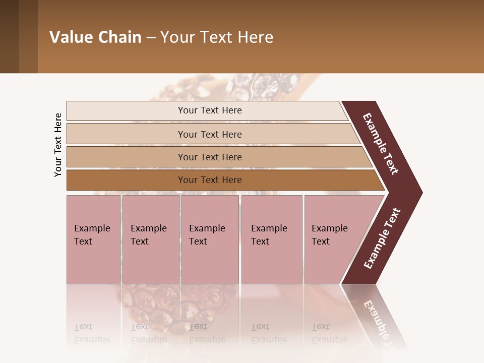 Two Gold Rings With Diamonds On A White Background PowerPoint Template