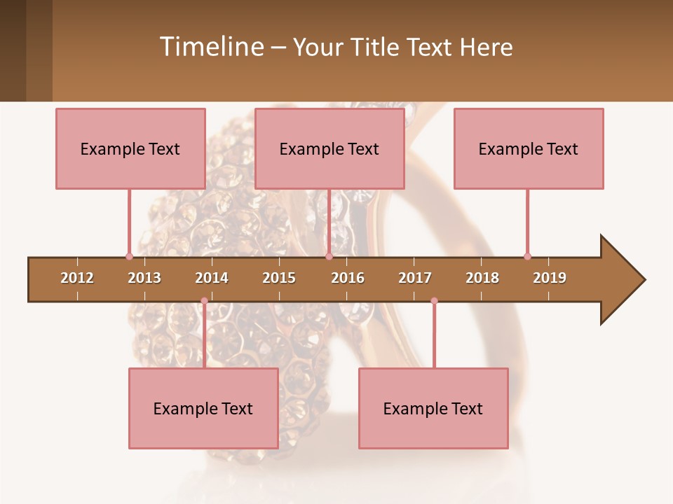 Two Gold Rings With Diamonds On A White Background PowerPoint Template