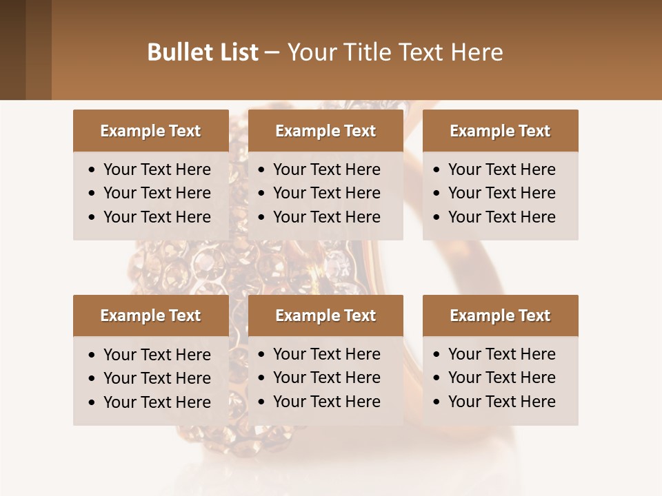 Two Gold Rings With Diamonds On A White Background PowerPoint Template