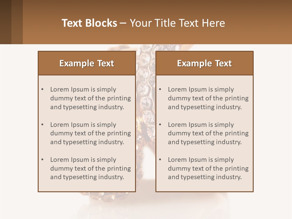 Two Gold Rings With Diamonds On A White Background PowerPoint Template