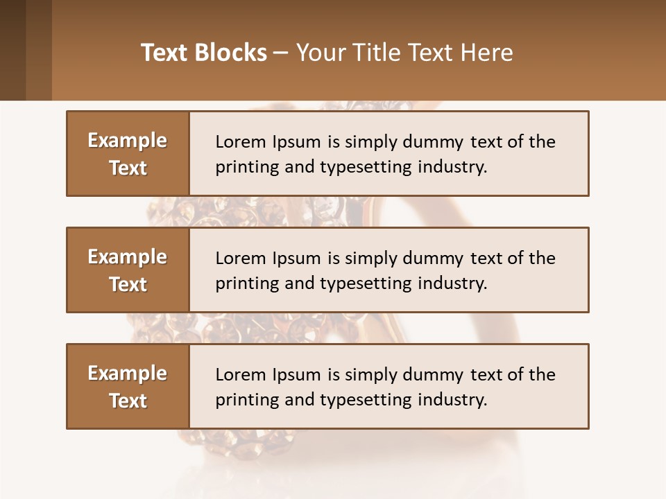 Two Gold Rings With Diamonds On A White Background PowerPoint Template