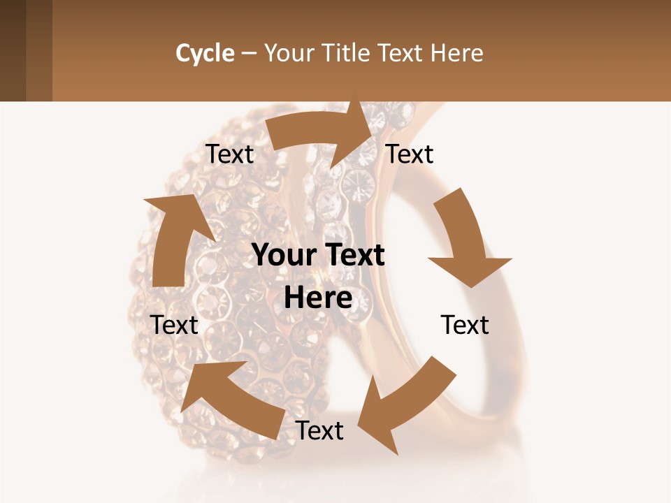 Two Gold Rings With Diamonds On A White Background PowerPoint Template