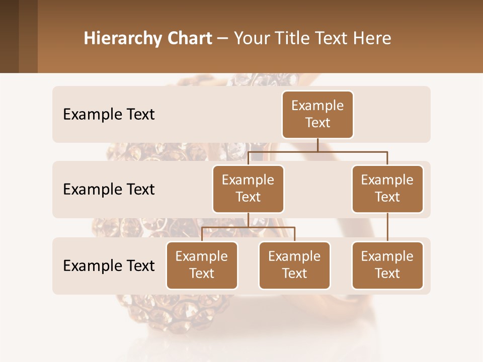 Two Gold Rings With Diamonds On A White Background PowerPoint Template