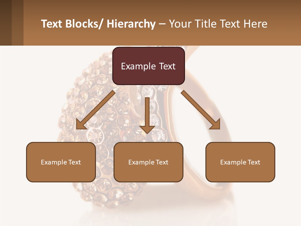 Two Gold Rings With Diamonds On A White Background PowerPoint Template