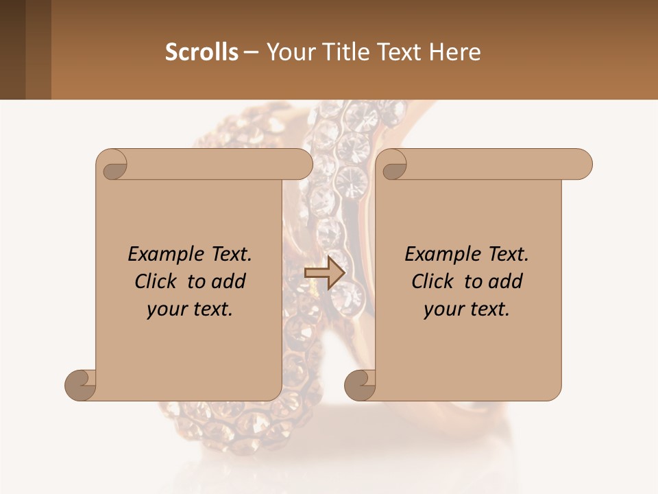 Two Gold Rings With Diamonds On A White Background PowerPoint Template