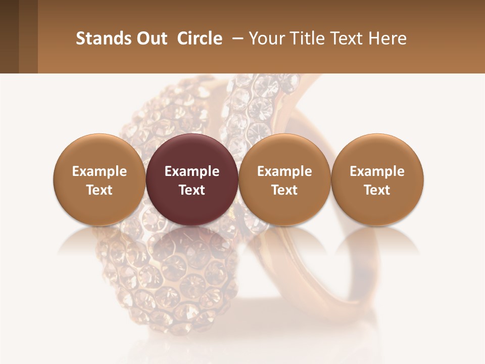 Two Gold Rings With Diamonds On A White Background PowerPoint Template