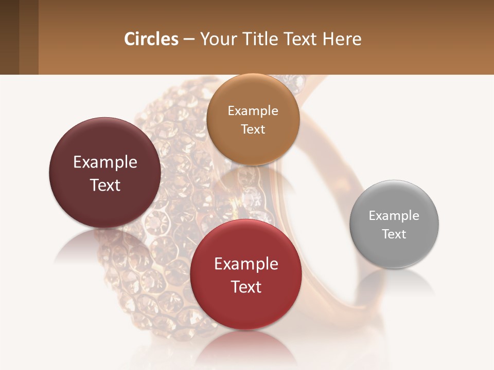 Two Gold Rings With Diamonds On A White Background PowerPoint Template