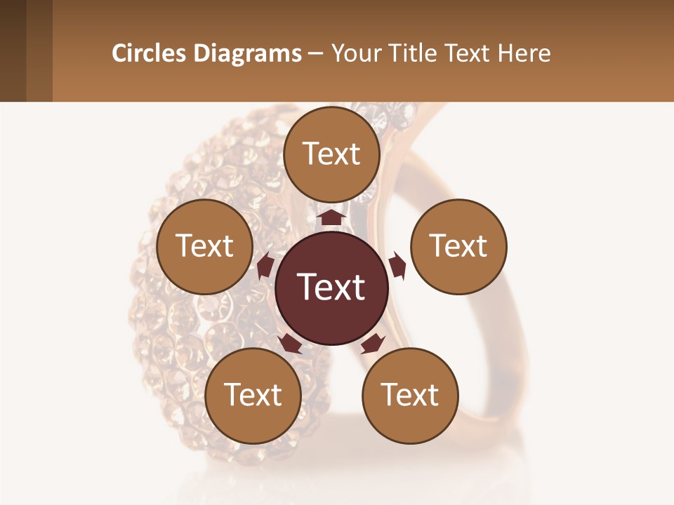 Two Gold Rings With Diamonds On A White Background PowerPoint Template