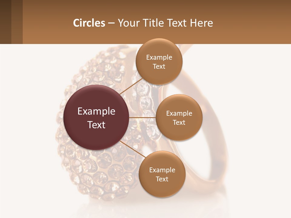 Two Gold Rings With Diamonds On A White Background PowerPoint Template