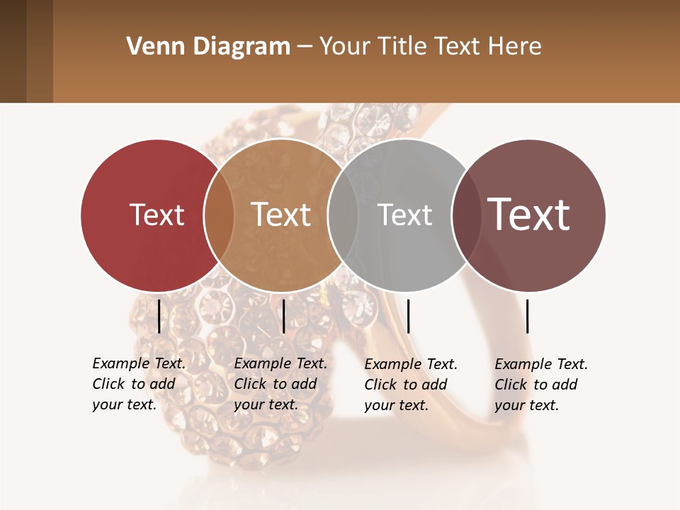 Two Gold Rings With Diamonds On A White Background PowerPoint Template