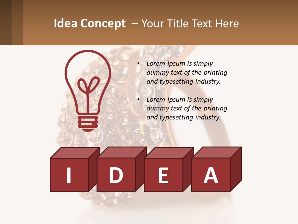 Two Gold Rings With Diamonds On A White Background PowerPoint Template