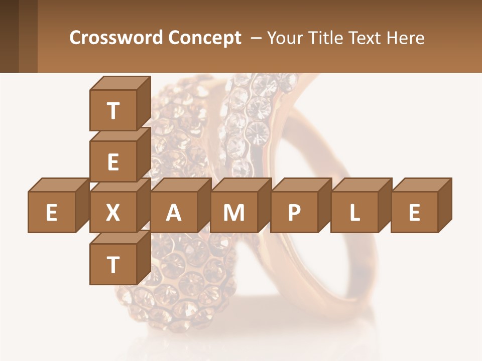 Two Gold Rings With Diamonds On A White Background PowerPoint Template