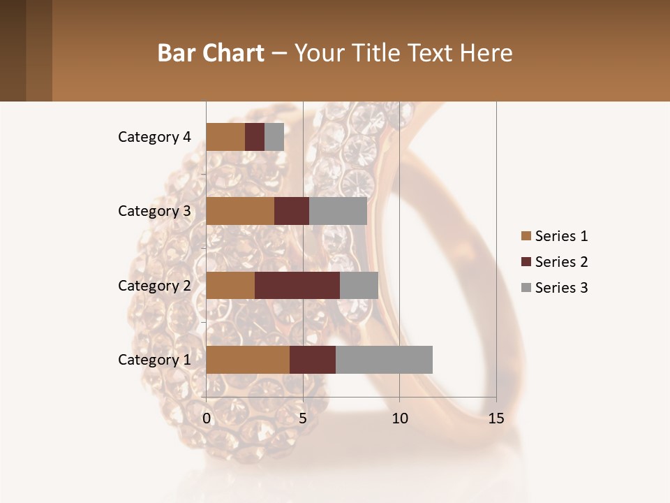 Two Gold Rings With Diamonds On A White Background PowerPoint Template