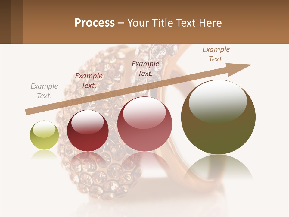 Two Gold Rings With Diamonds On A White Background PowerPoint Template