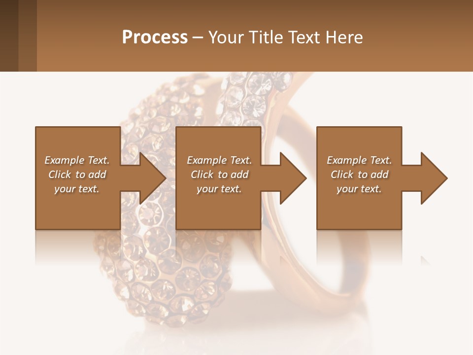 Two Gold Rings With Diamonds On A White Background PowerPoint Template