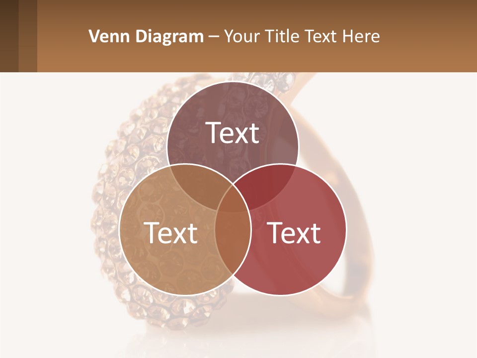 Two Gold Rings With Diamonds On A White Background PowerPoint Template