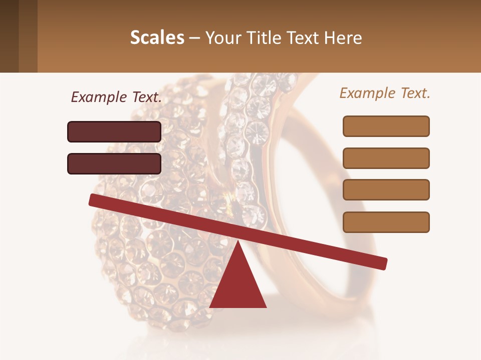 Two Gold Rings With Diamonds On A White Background PowerPoint Template