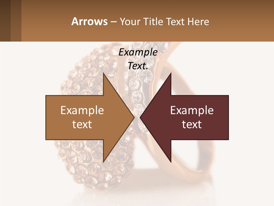 Two Gold Rings With Diamonds On A White Background PowerPoint Template