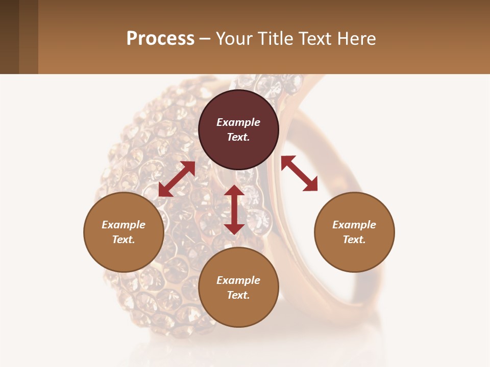 Two Gold Rings With Diamonds On A White Background PowerPoint Template