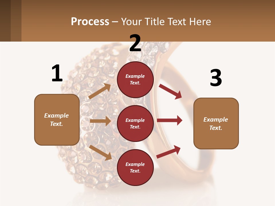 Two Gold Rings With Diamonds On A White Background PowerPoint Template