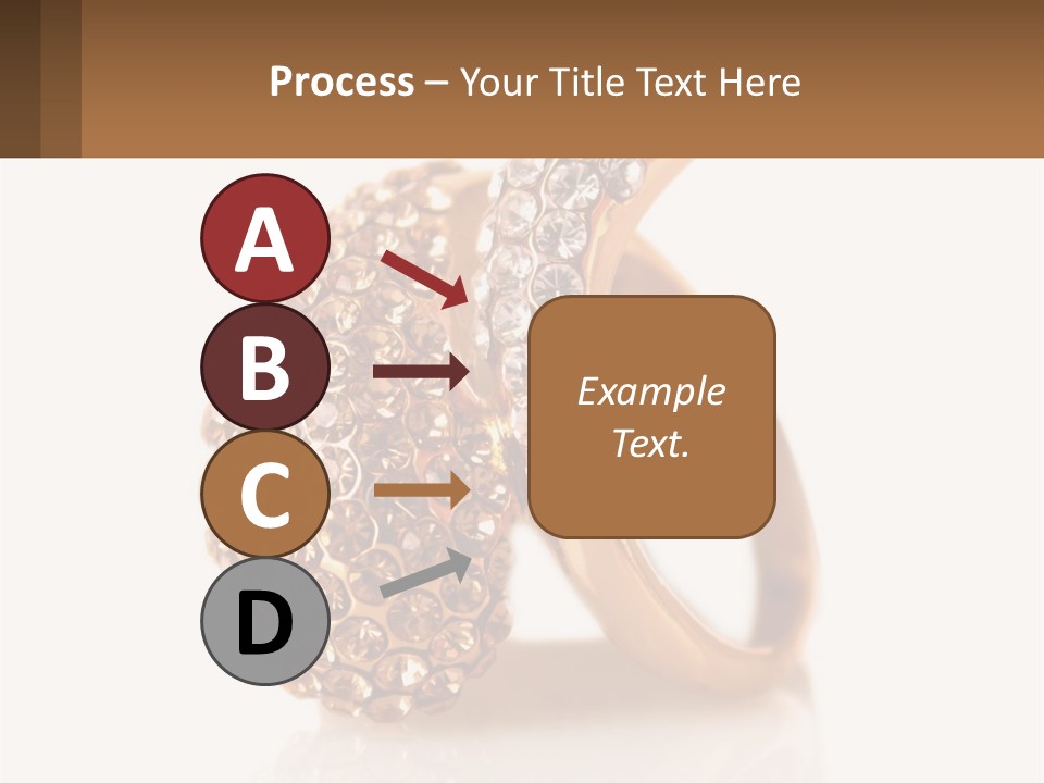 Two Gold Rings With Diamonds On A White Background PowerPoint Template