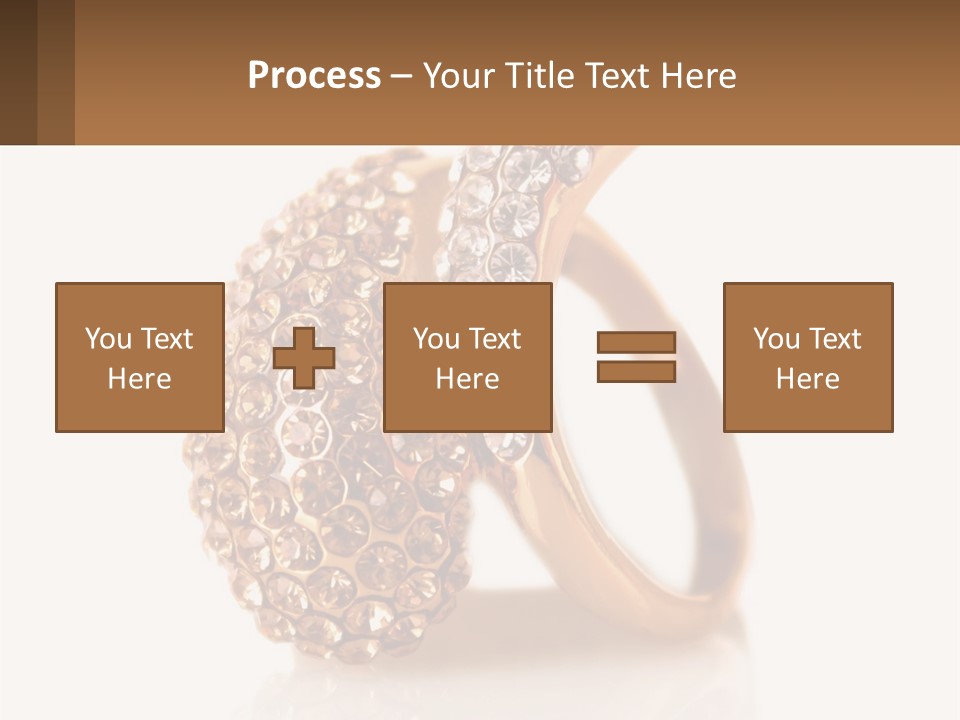 Two Gold Rings With Diamonds On A White Background PowerPoint Template
