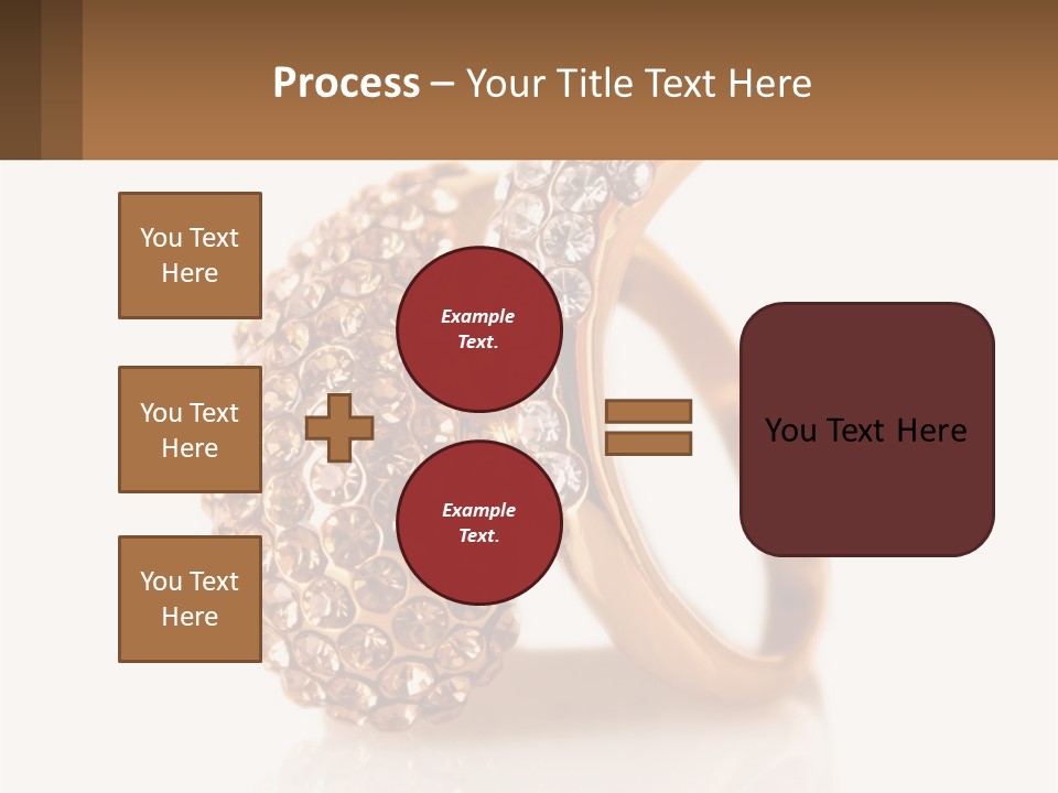 Two Gold Rings With Diamonds On A White Background PowerPoint Template