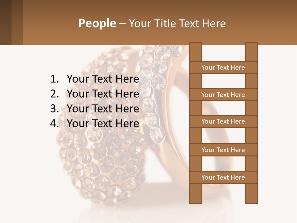 Two Gold Rings With Diamonds On A White Background PowerPoint Template