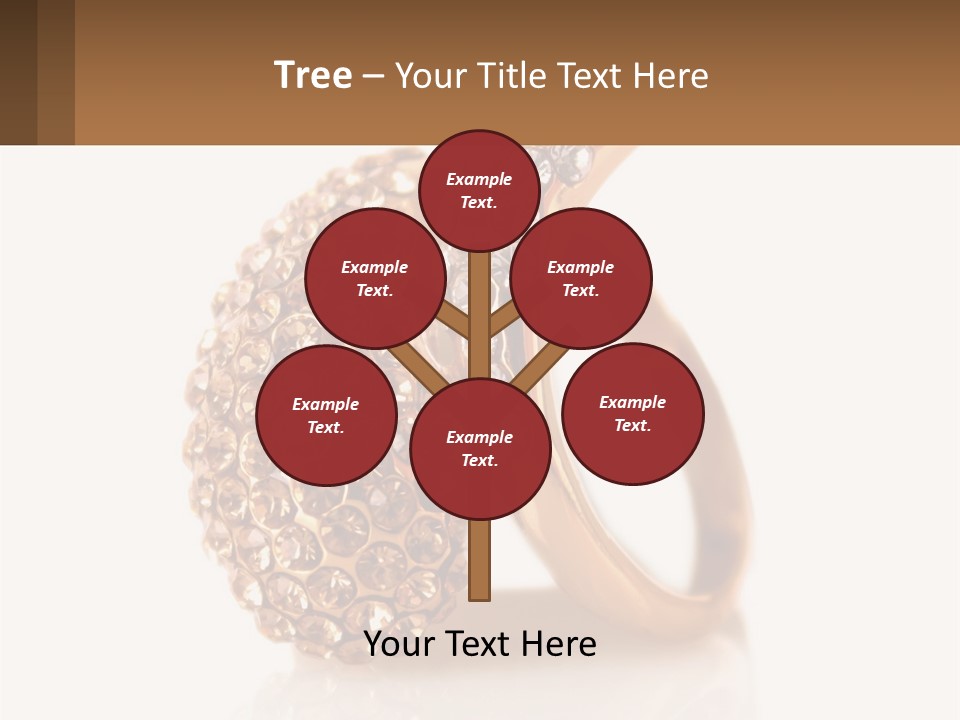 Two Gold Rings With Diamonds On A White Background PowerPoint Template