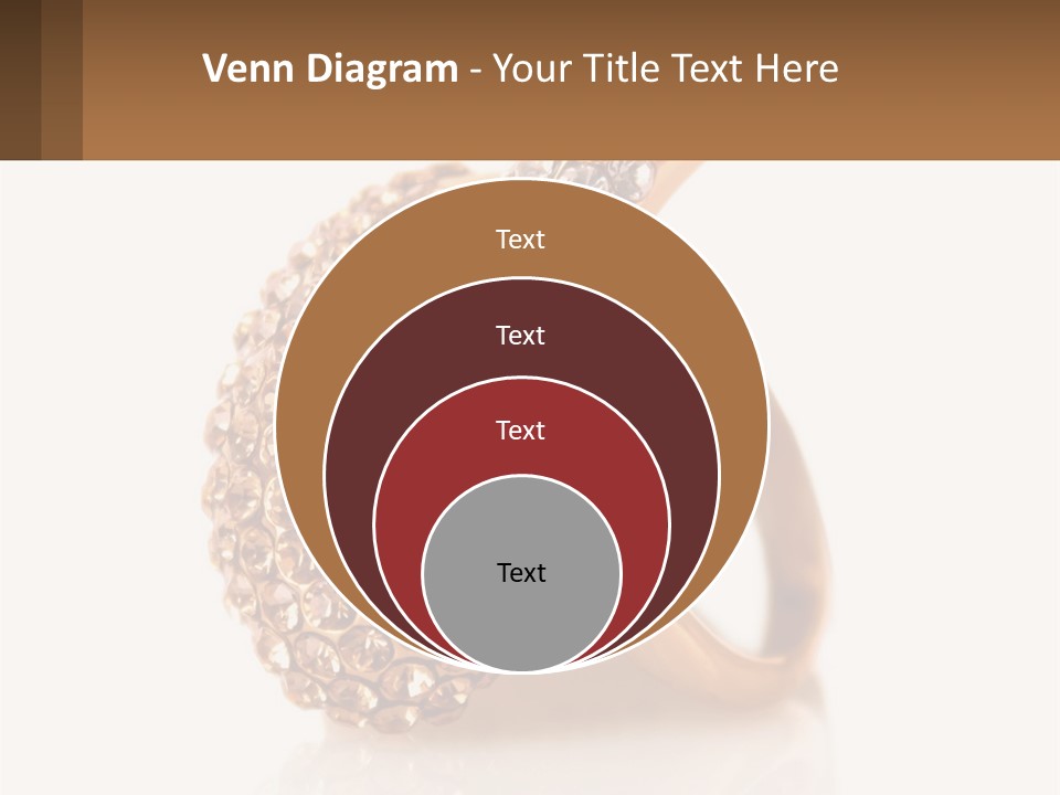 Two Gold Rings With Diamonds On A White Background PowerPoint Template