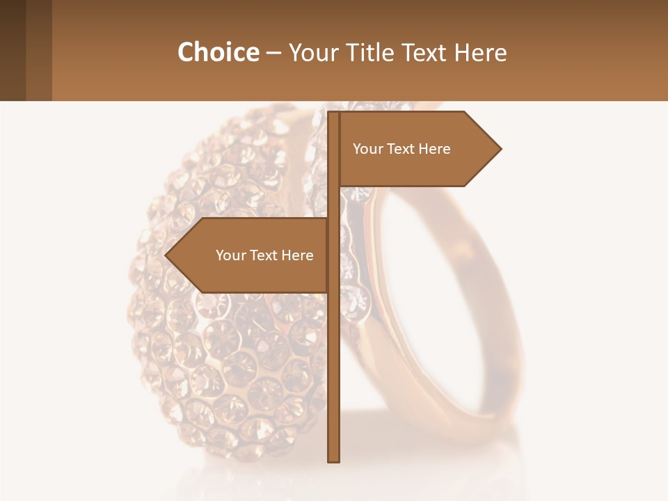 Two Gold Rings With Diamonds On A White Background PowerPoint Template