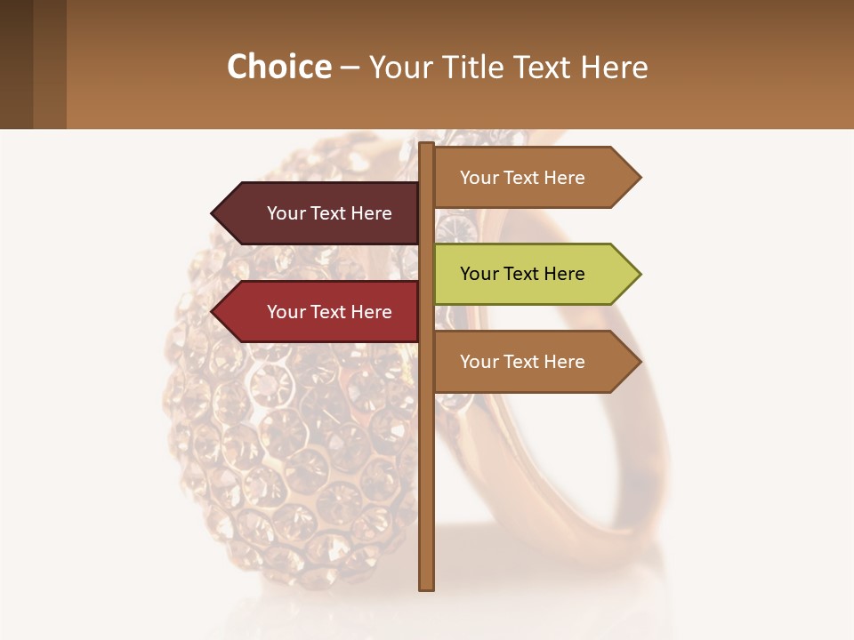 Two Gold Rings With Diamonds On A White Background PowerPoint Template