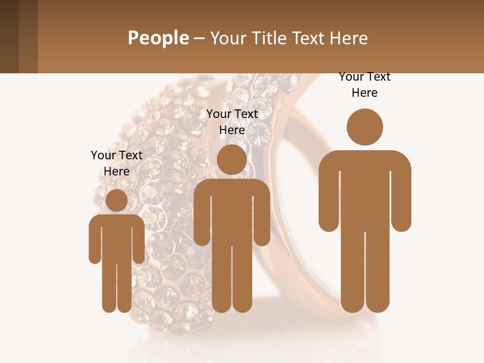 Two Gold Rings With Diamonds On A White Background PowerPoint Template