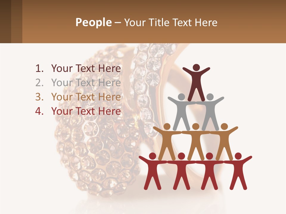 Two Gold Rings With Diamonds On A White Background PowerPoint Template