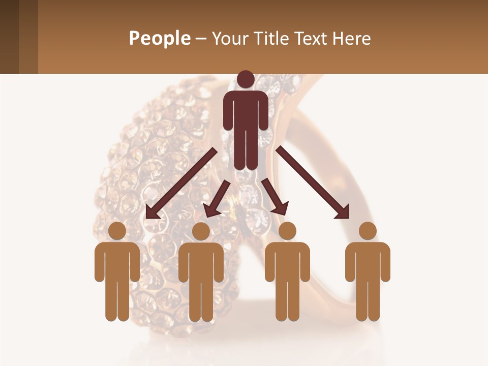 Two Gold Rings With Diamonds On A White Background PowerPoint Template