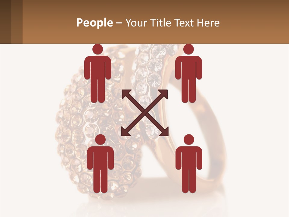 Two Gold Rings With Diamonds On A White Background PowerPoint Template