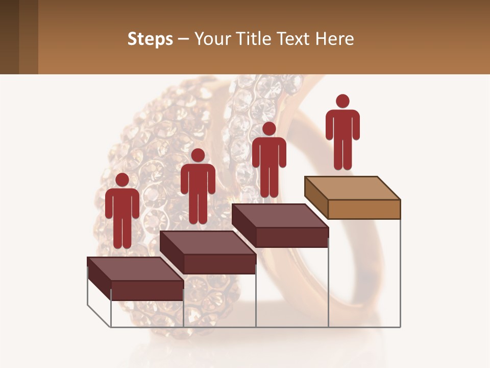 Two Gold Rings With Diamonds On A White Background PowerPoint Template