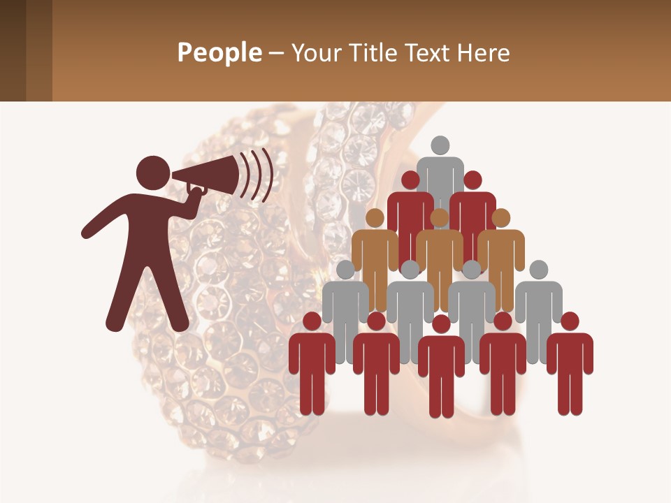 Two Gold Rings With Diamonds On A White Background PowerPoint Template