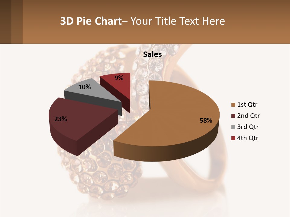 Two Gold Rings With Diamonds On A White Background PowerPoint Template