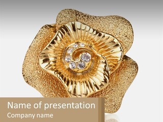 A Gold Flower Powerpoint Presentation Template PowerPoint Template