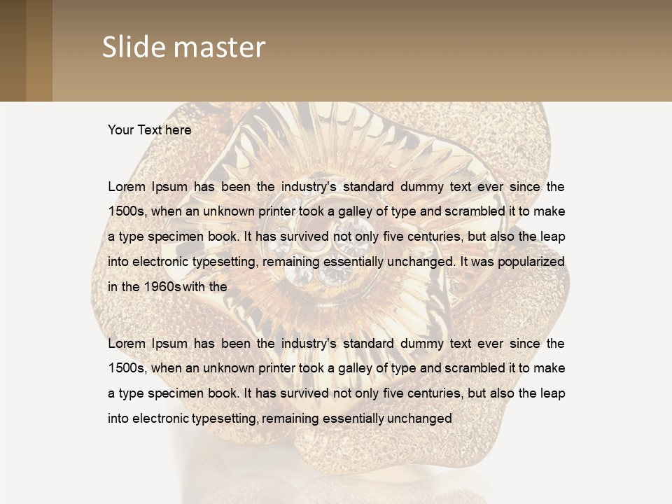 A Gold Flower Powerpoint Presentation Template PowerPoint Template