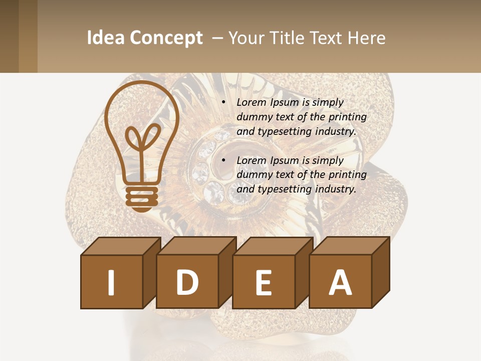 A Gold Flower Powerpoint Presentation Template PowerPoint Template