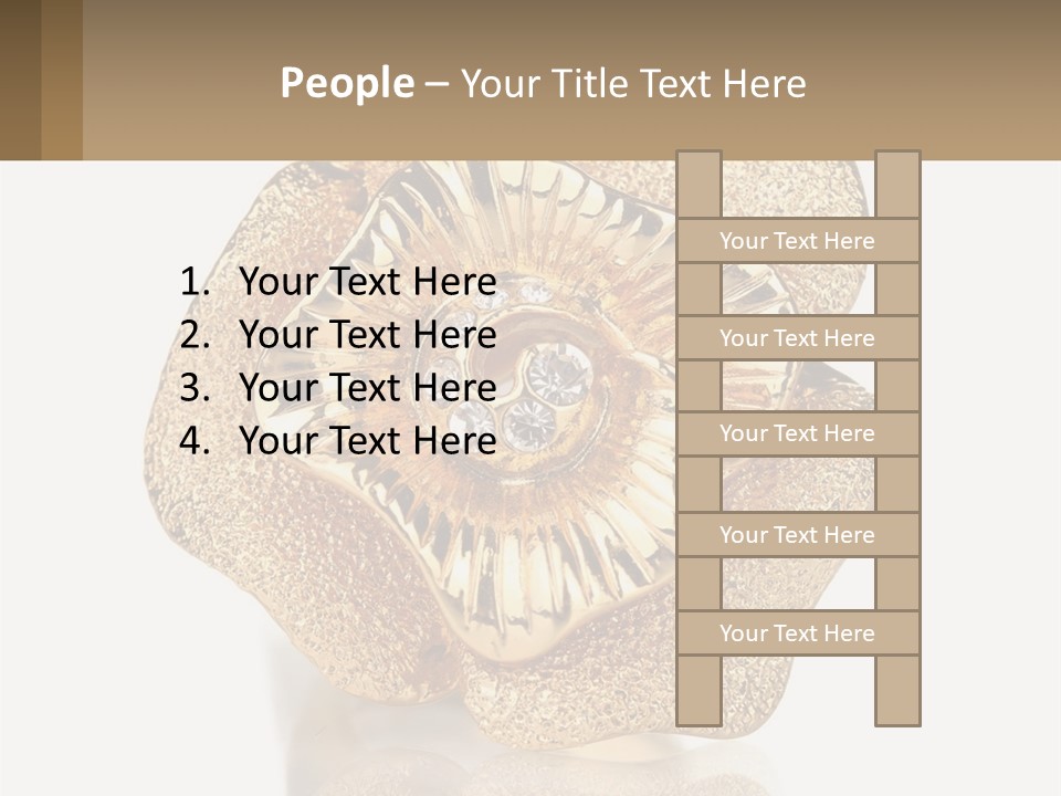 A Gold Flower Powerpoint Presentation Template PowerPoint Template