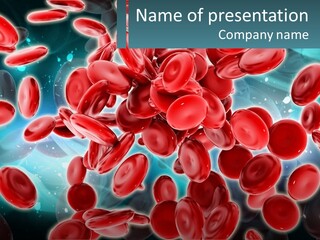 A Group Of Red Blood Cells Floating In The Air PowerPoint Template