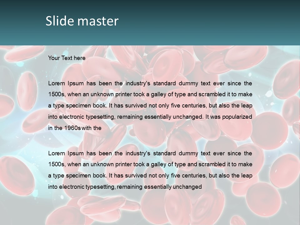 A Group Of Red Blood Cells Floating In The Air PowerPoint Template