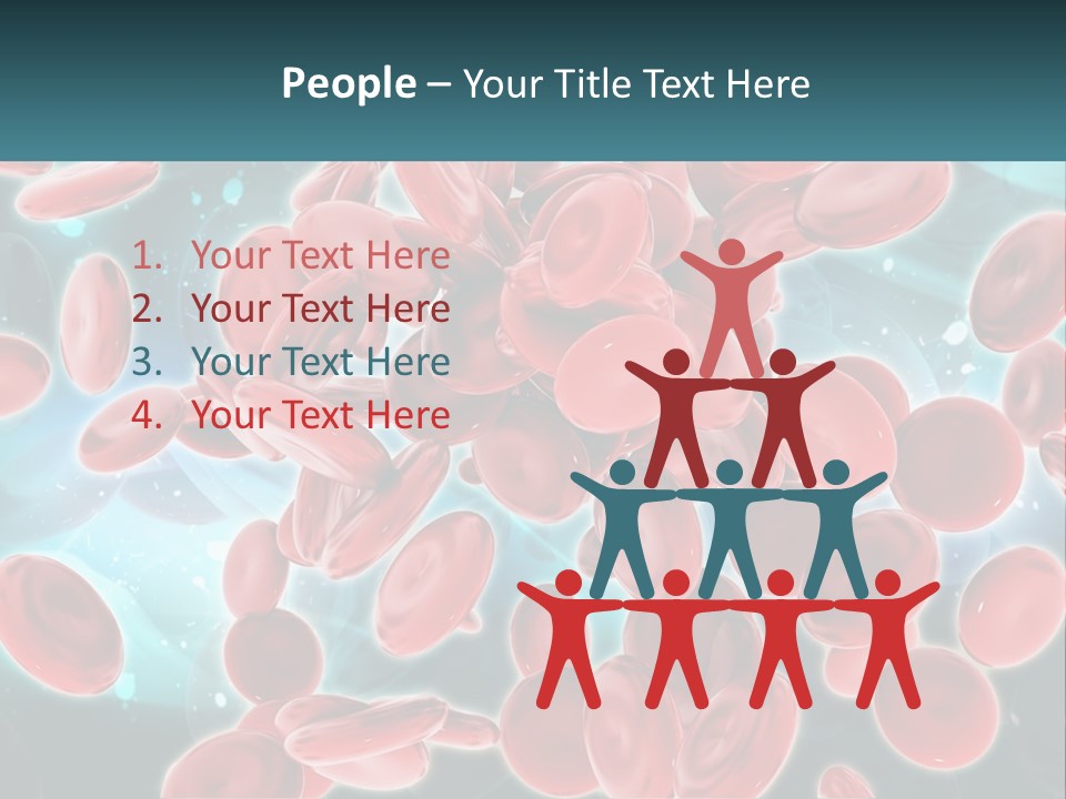 A Group Of Red Blood Cells Floating In The Air PowerPoint Template