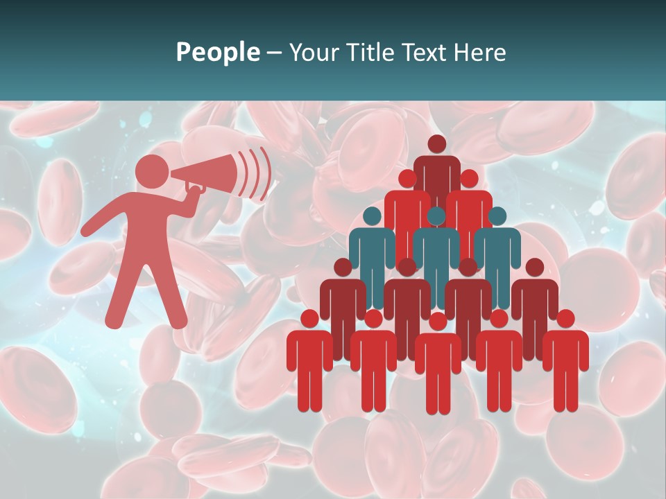 A Group Of Red Blood Cells Floating In The Air PowerPoint Template